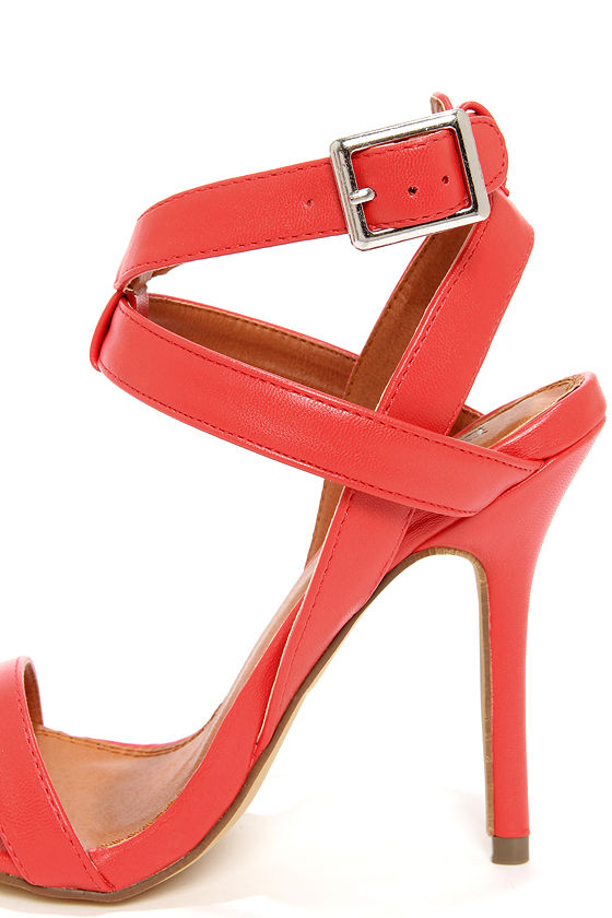 red ankle sandals