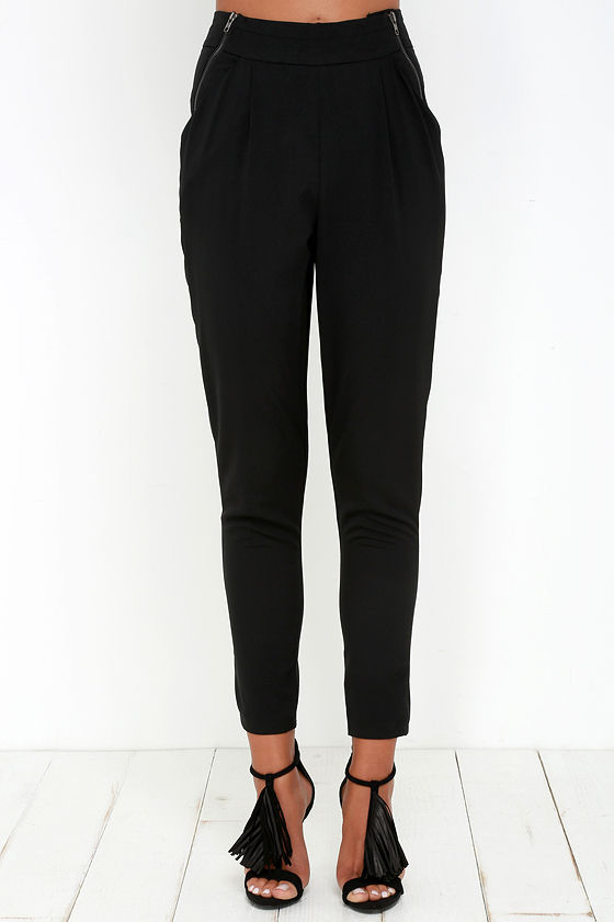 Chic Black Pants - Trouser Pants - Relaxed Trousers - $39.00