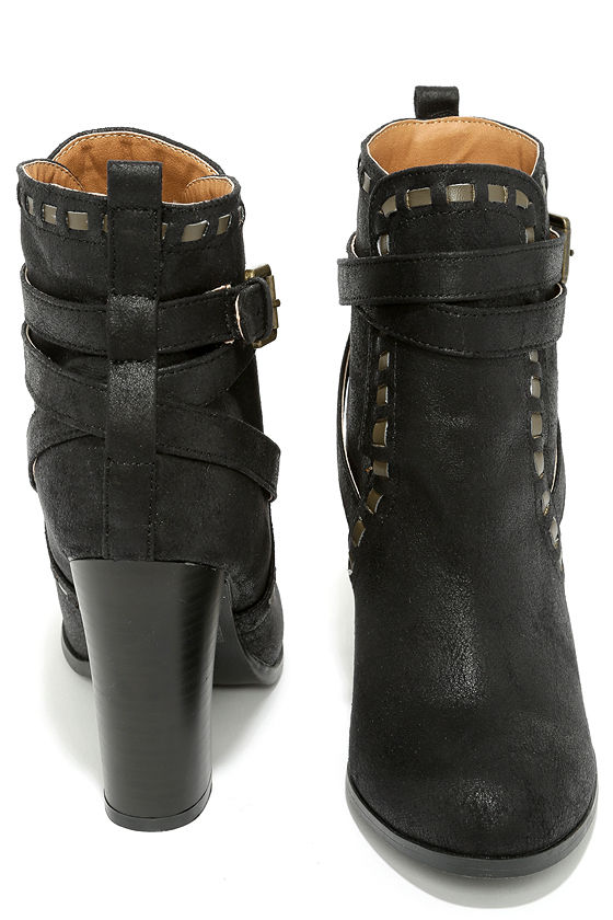 Cute Black Booties - High Heel Booties - Ankle Boots - $43.00