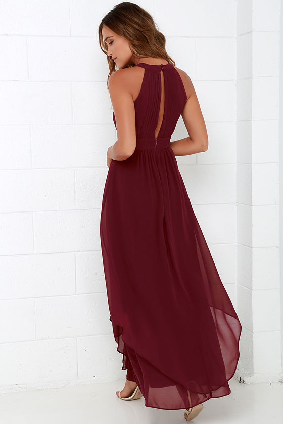 Beautiful Wine Red Maxi Dress - Homecoming Dress - Prom Dress - $88.00