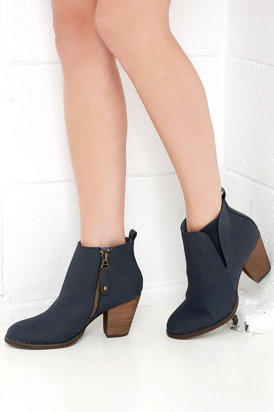 dsw navy blue ankle boots