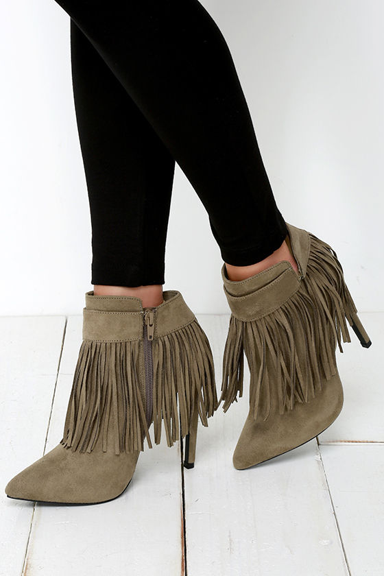 grey taupe booties