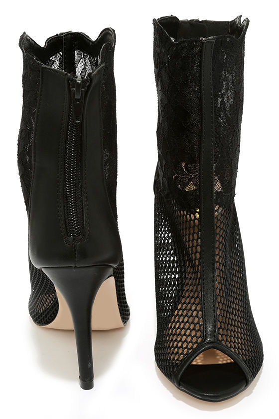 lace mesh booties