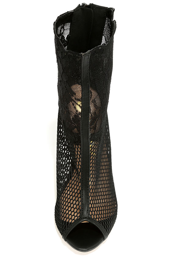 mesh lace heels