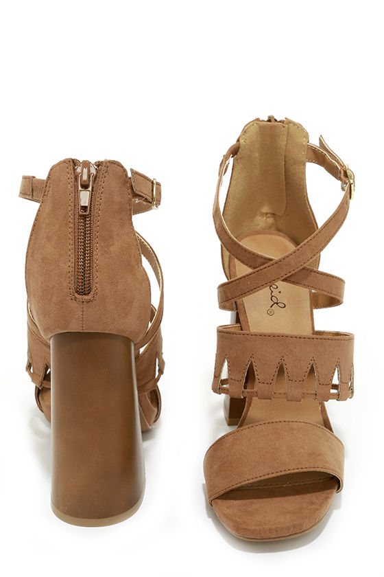 camel high heels