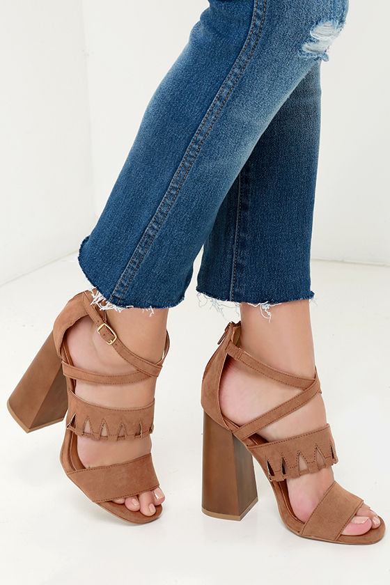 camel high heels