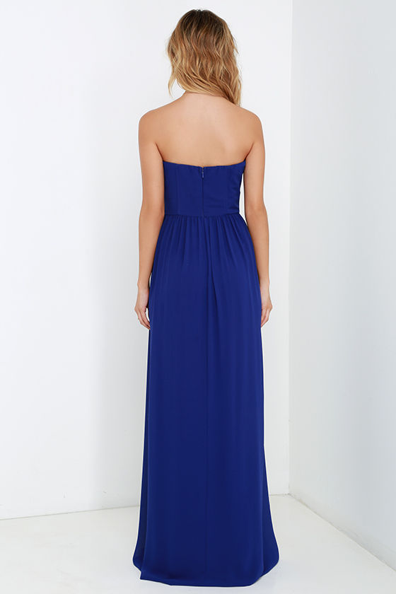 Pretty Royal Blue Dress - Strapless Dress - Maxi Dress - Blue Gown - $98.00