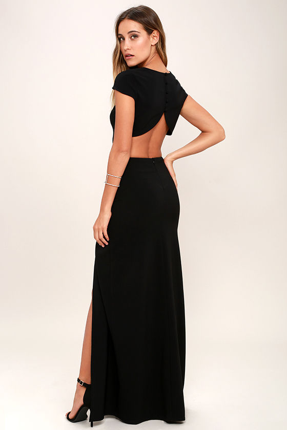 Sexy Black Dress - Maxi Dress - Cutout Dress - Backless Dress - $74.00