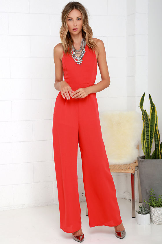 coral jumpsuit