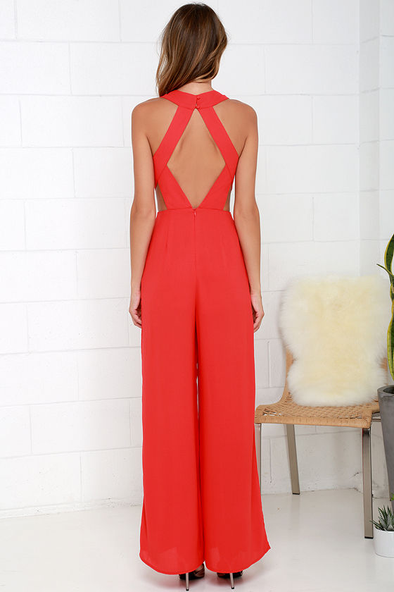 coral jumpsuit