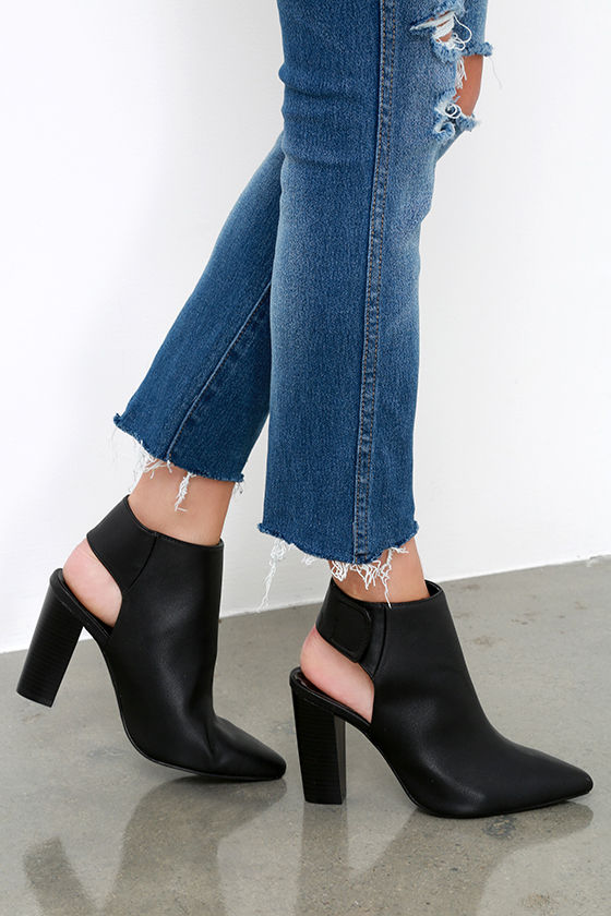 black booties chunky heel