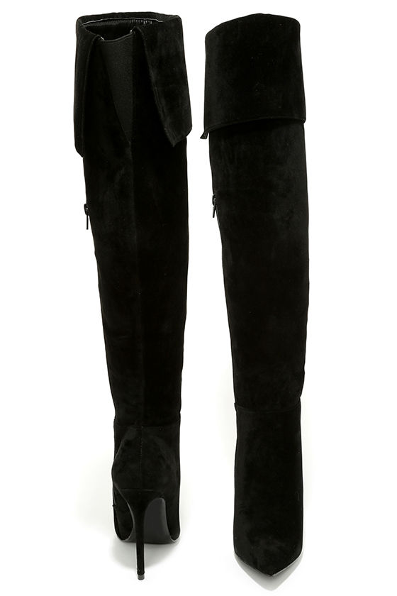 Sexy Black Boots - Over the Knee Boots - High Heel Boots - $49.00