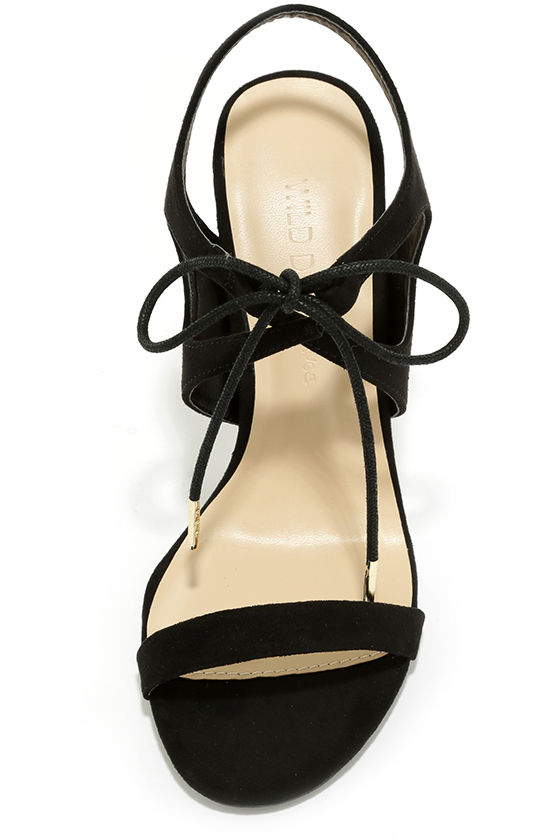 Chic Black Heels - Lace-Up Heels - Single Sole Heels - $24.00