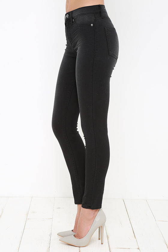 womens black high waisted jeggings