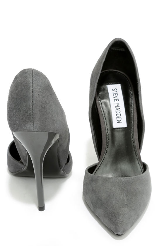 Pretty Grey Suede Pumps D'Orsay Pumps D'orsay Heels
