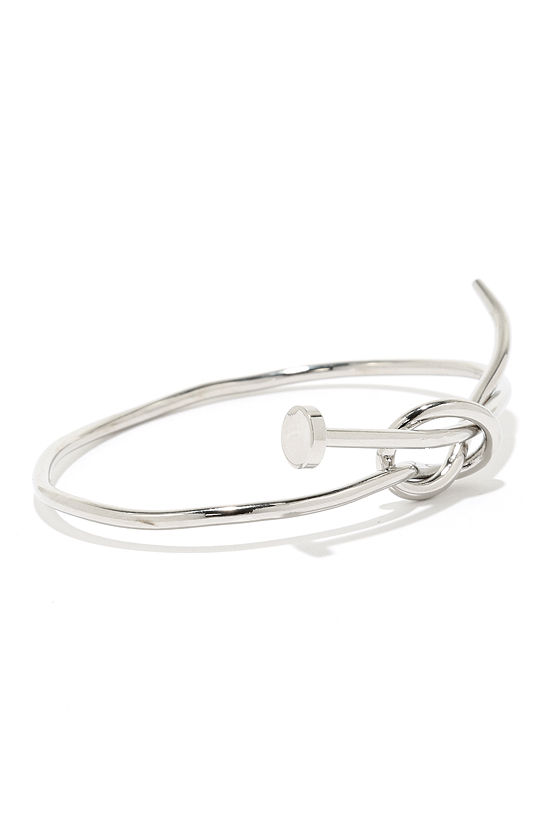 Shiny Silver Bracelet Nail Bracelet Silver Knot Bracelet 14.00