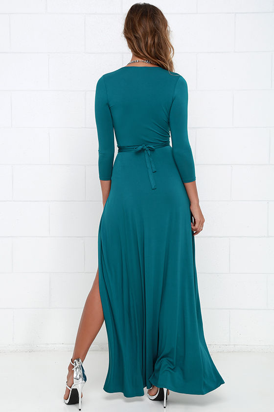 blue wrap maxi