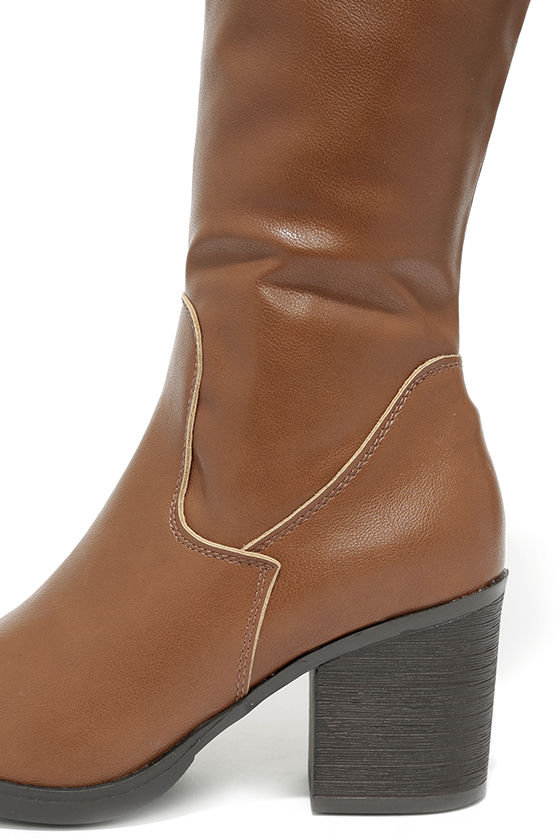 over the knee boots chestnut