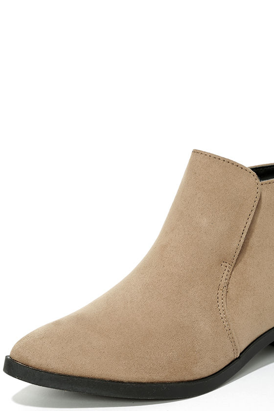 suede pointed booties