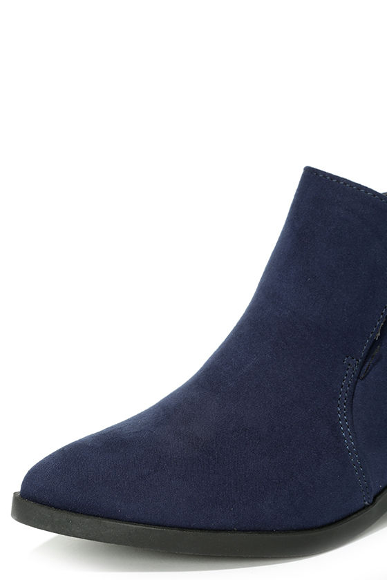 navy suede booties
