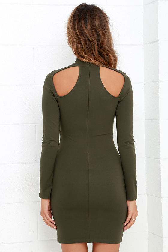 olive green bodycon