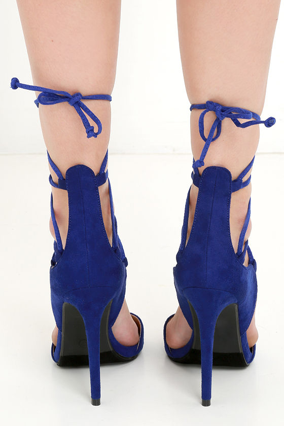 blue heels lace up