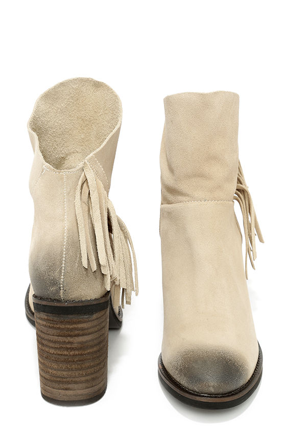 Cute Beige Booties Fringe Boots Ankle Boots 139.00