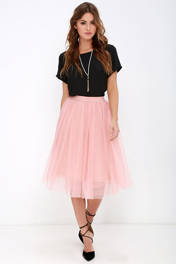 blush tulle maxi skirt