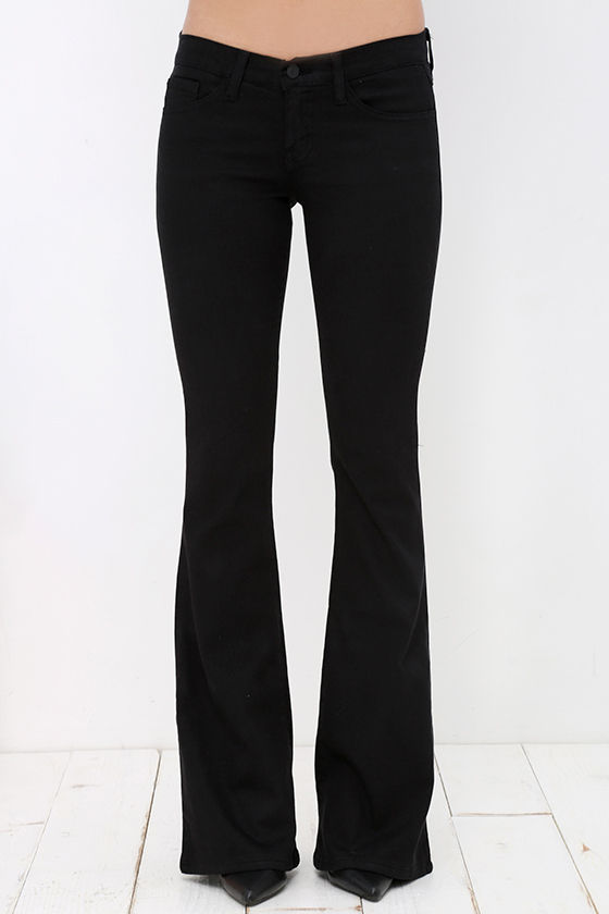 black flare leg jeans