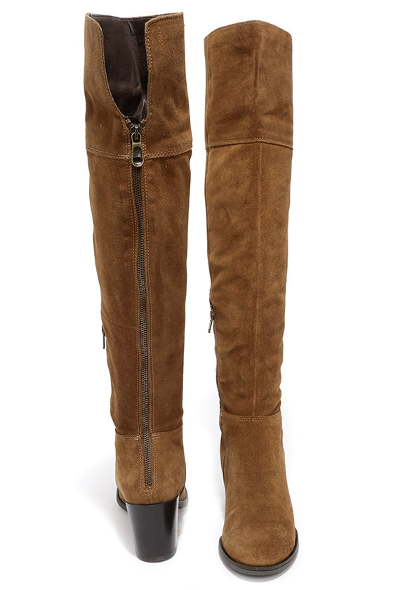 over the knee boots chestnut