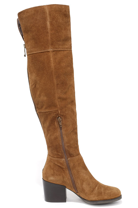 over the knee boots chestnut
