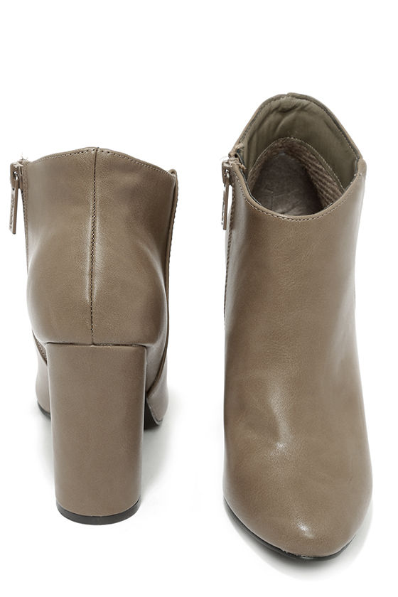 beige booties with heel