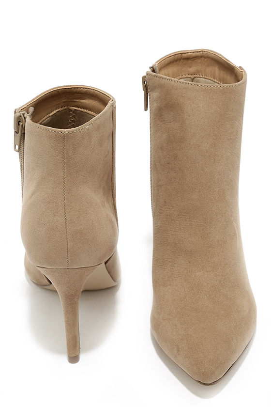pointed suede booties
