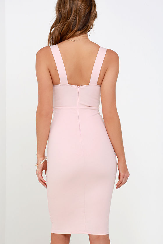 Light Pink Dress Midi Dress Bodycon Dress 48.00