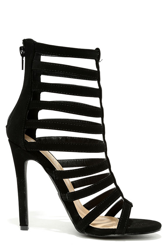 Sexy Black Heels - Caged Heels - Dress Sandals - $36.00