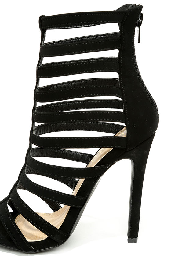 caged low heels