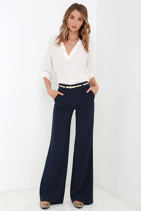 girls navy blue pants