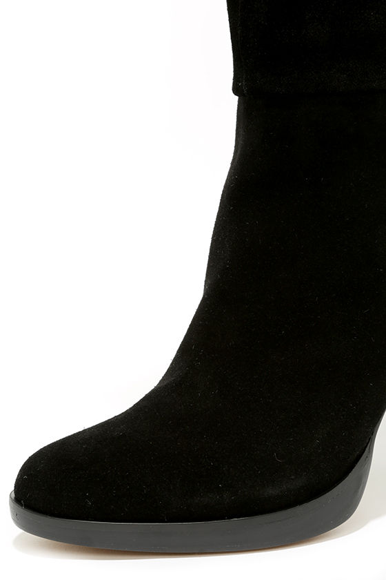 Cute Black Boots - Suede Boots - Knee-High Boots - $139.00