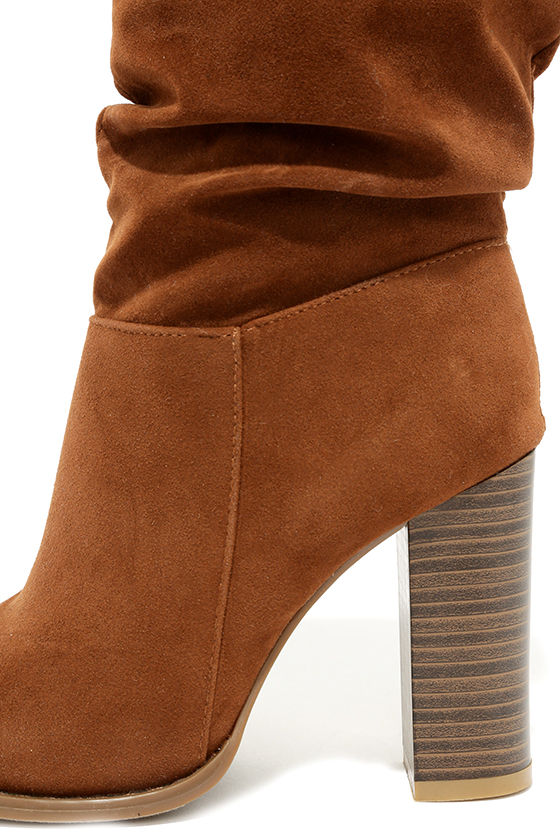 tan boots with small heel