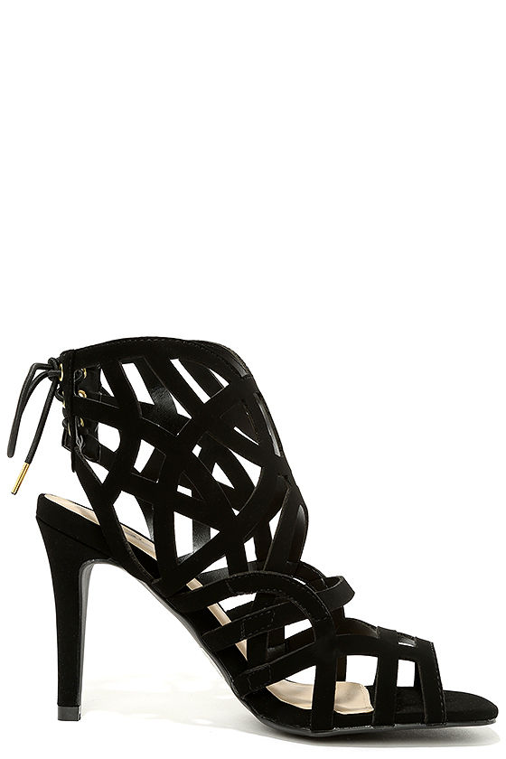 caged low heels