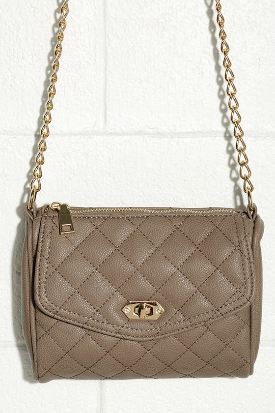 Cute Taupe Purse Crossbody Purse Vegan Leather Purse 36.00