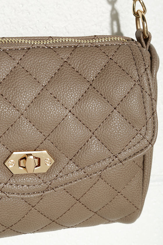 Cute Taupe Purse Crossbody Purse Vegan Leather Purse 36.00