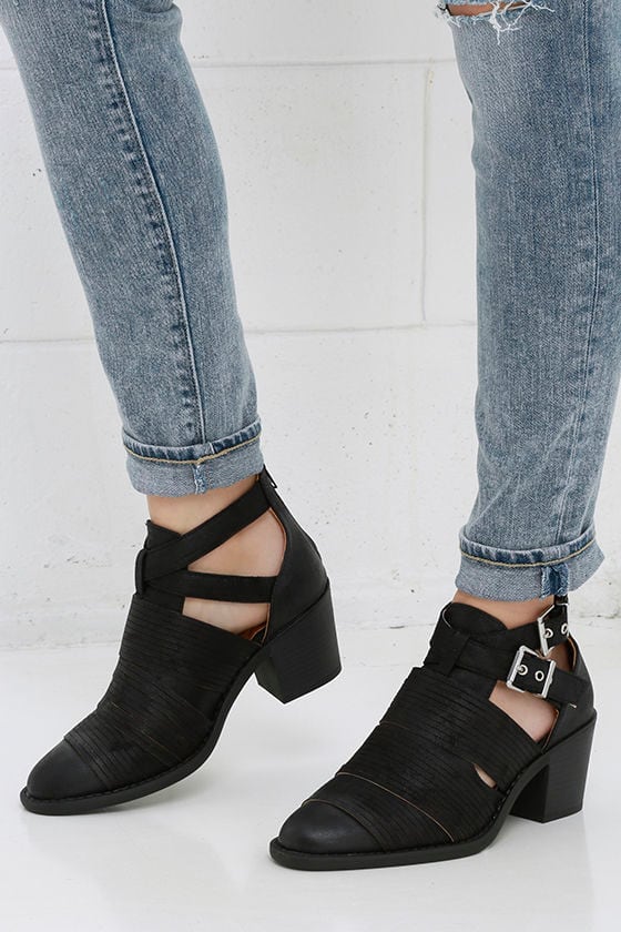 strappy leather boots