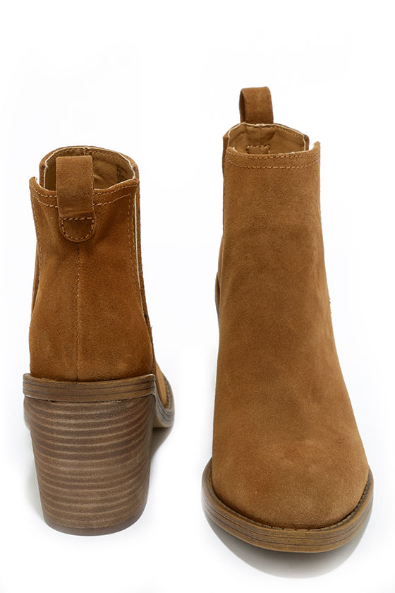 Steve Madden Sharini Chestnut Suede Leather Ankle Booties - $129.00