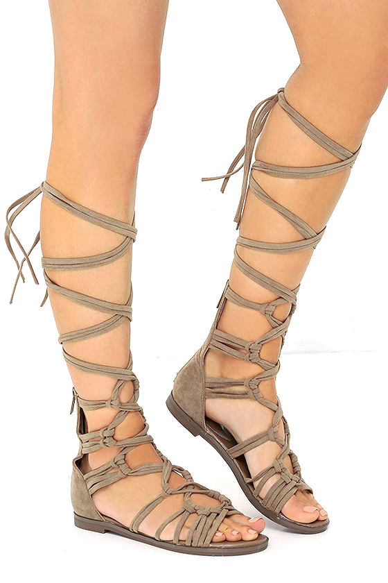 Cute Beige Sandals - Lace-Up Sandals - Gladiator Sandals - $34.00