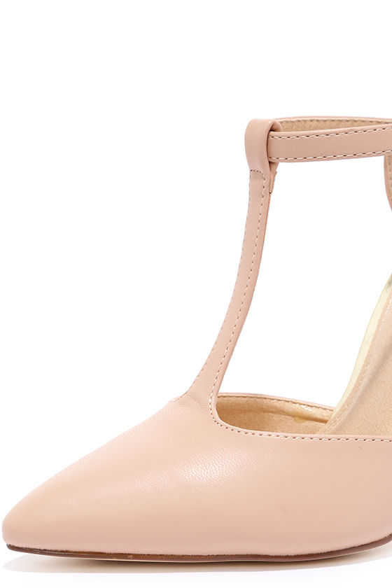t strap pumps nude