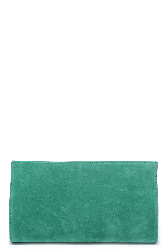 Chic Sea Grean Clutch Vegan Suede Clutch Tassel Clutch 33.00