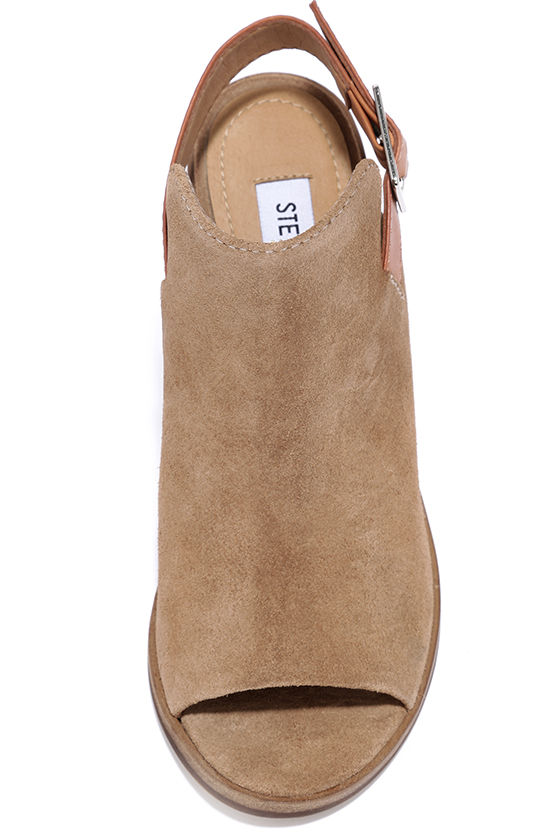 steve madden suede peep toe booties