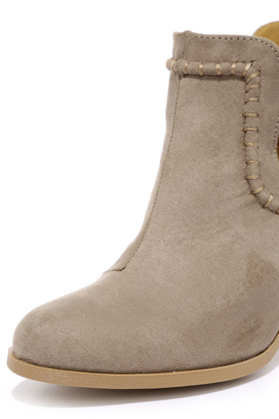 grey taupe booties