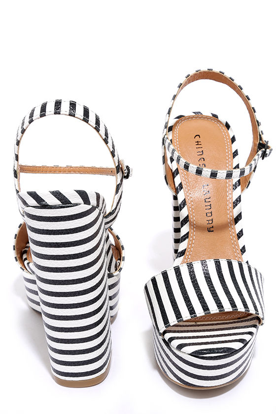 striped platform sandals